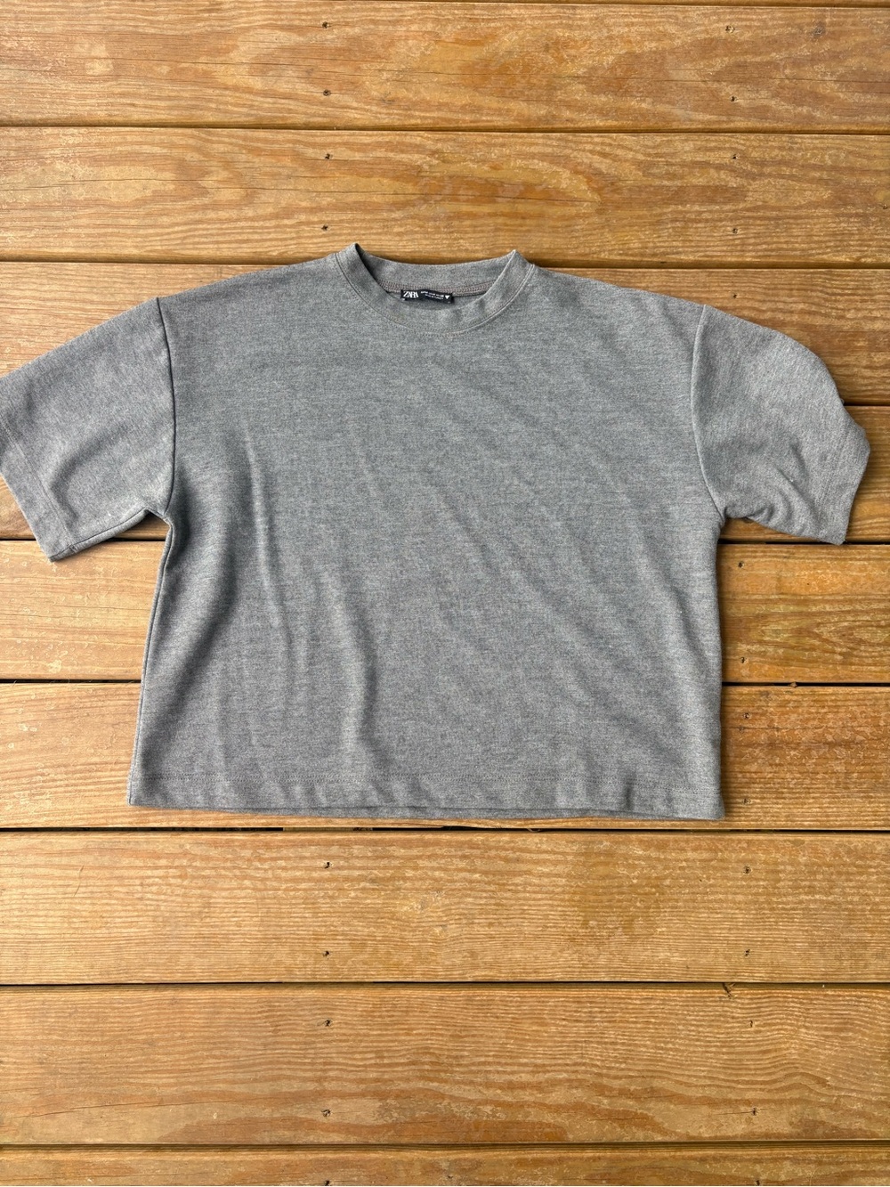 Zara Gray Short Sleeve Crewneck Tee